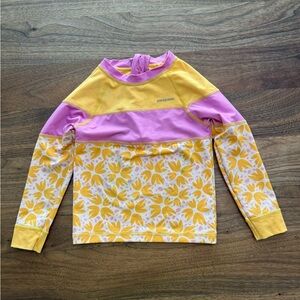 Patagonia Baby Water Sprout Rashguard Swimsuit Yellow Purple, No Tag Stains